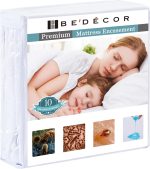 Bedecor Zippered Mattress Protector Cover Fully Encased Liquid Proof Urine Pee Protection Breathable Smooth Incontinence Pet Baby Potty Training Fits up to 9"-Queen